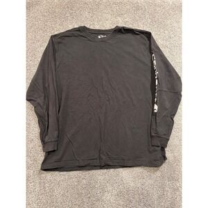 Carhartt Shirt Mens 2XL Black Loose Fit Long Sleeve Logo Graphic Casual K231 Blk